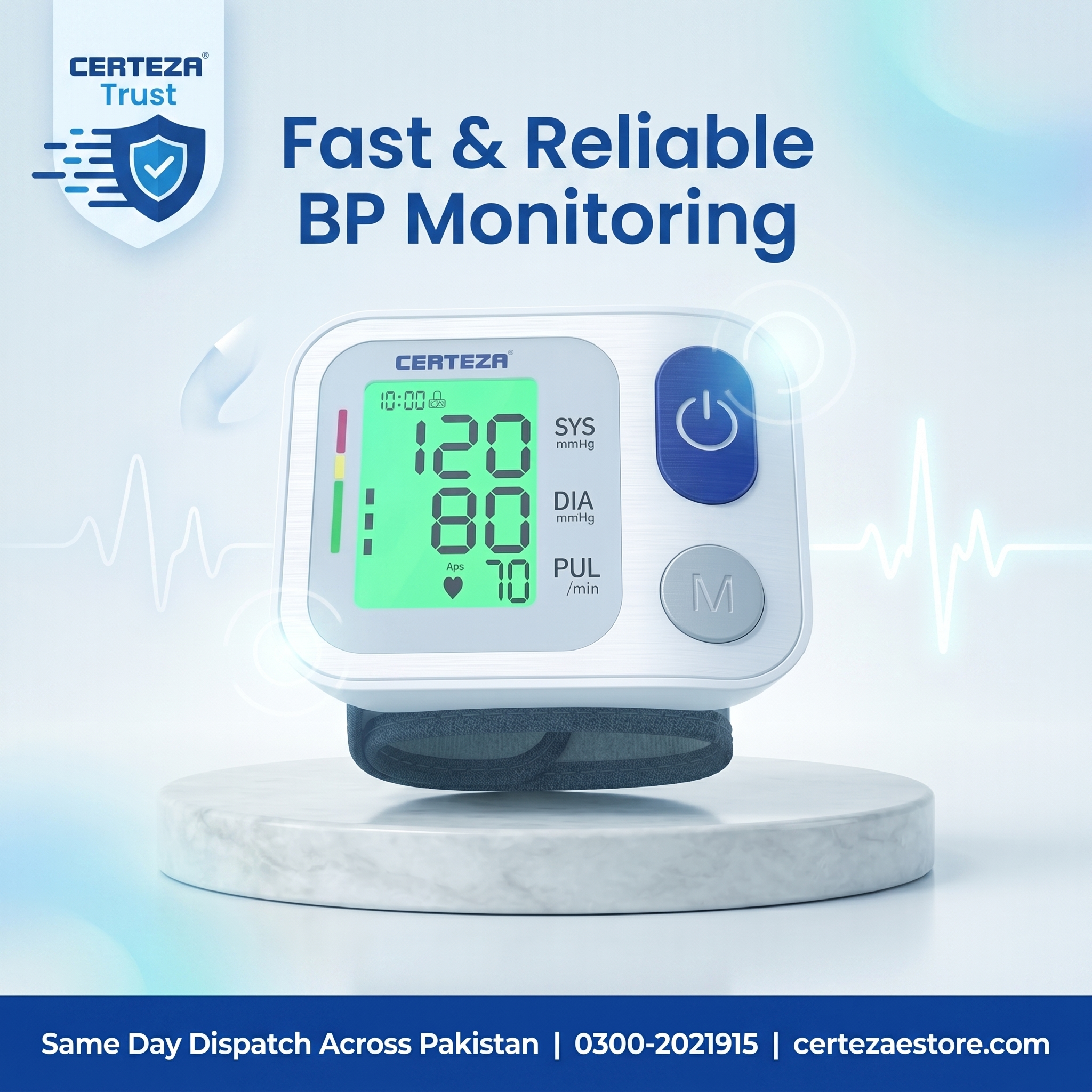 Certeza BM-303 Wrist Type Digital BP Apparatus